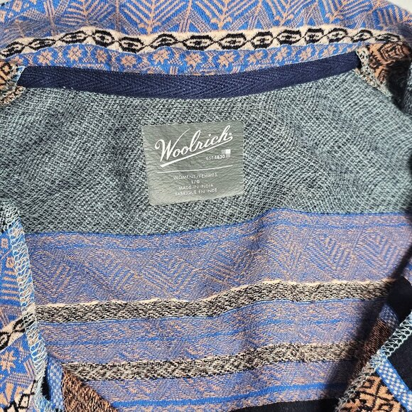 Woolrich Cotton Knit Long Sleeve 3/4 Pullover Print Shirt - Picture 5 of 5